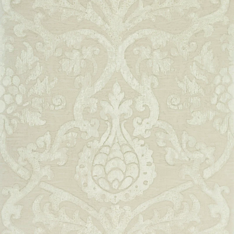 Thibaut Pravata Damask — Pearl Non Woven Wallpaper wallpaper in Pearl