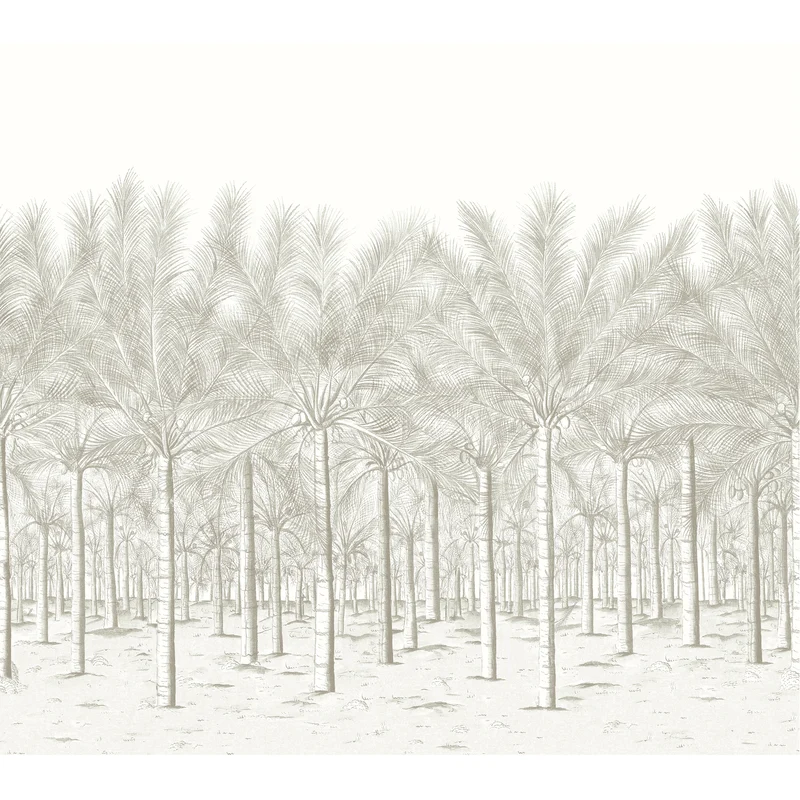 Thibaut Palm Grove Mural — Beige 5 Panel Mural, Non Woven wallpaper in Beige