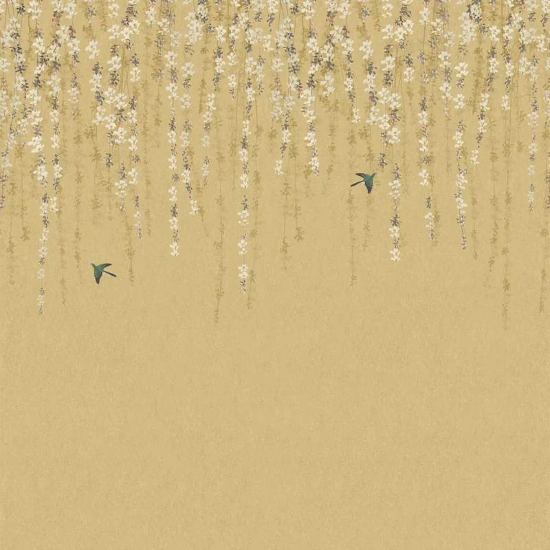 Thibaut Blossom Mural — Gold wallpaper