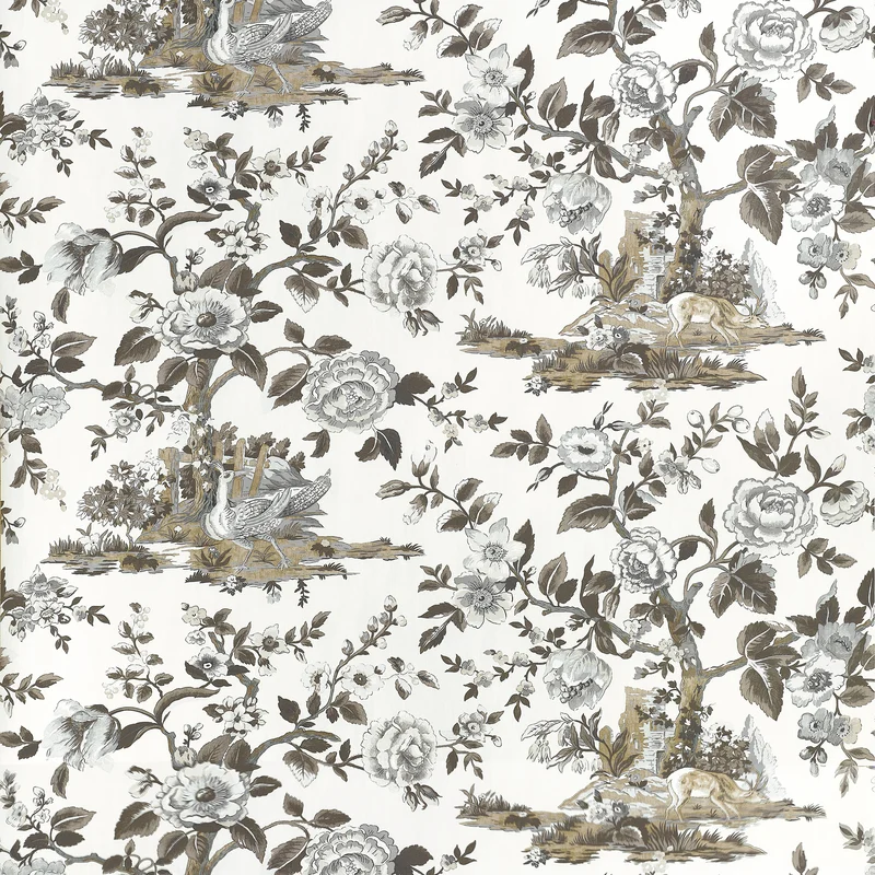 Thibaut Forest Lodge — Brown and White Non Woven wallpaper in Brown and White