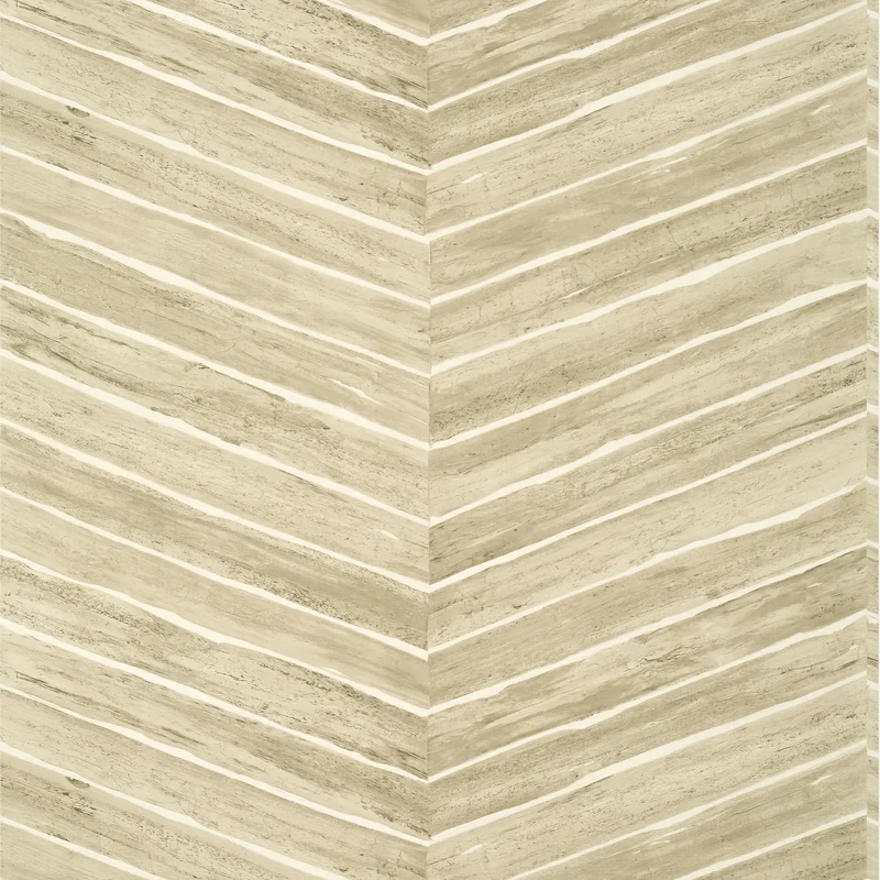 Thibaut Wood Herringbone Wide Width — Taupe Embossed Vinyl on Non Woven wallpaper in Taupe
