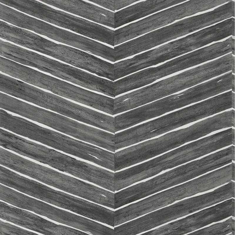 Thibaut Wood Herringbone Wide Width — Charcoal Embossed Vinyl on Non Woven wallpaper in Charcoal