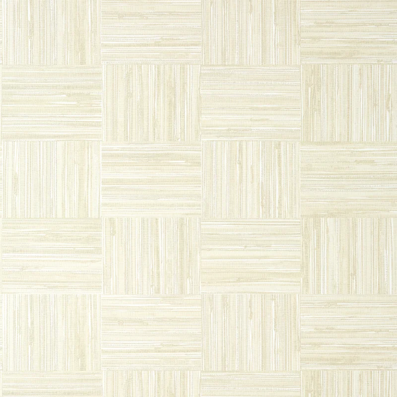 Thibaut Bayshore Basket Wide Width — Off White Embossed Vinyl on Non Woven wallpaper in Off White