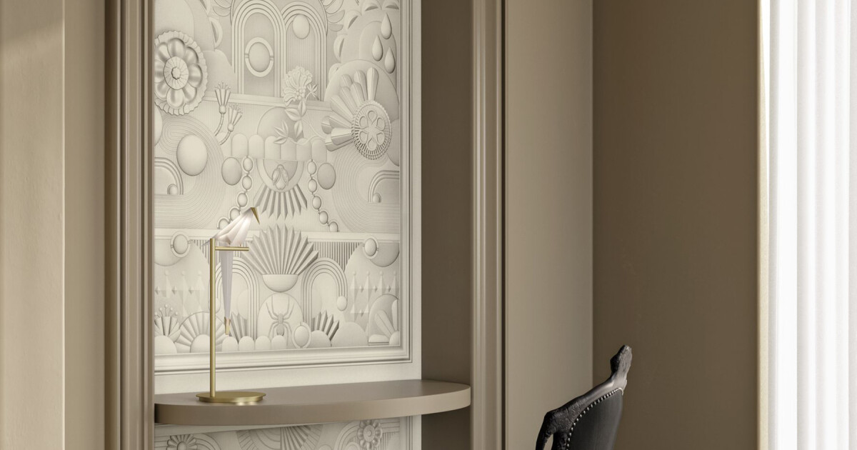 Arte Greenhouse Gathering Arch — Architectural White wallpaper detail
