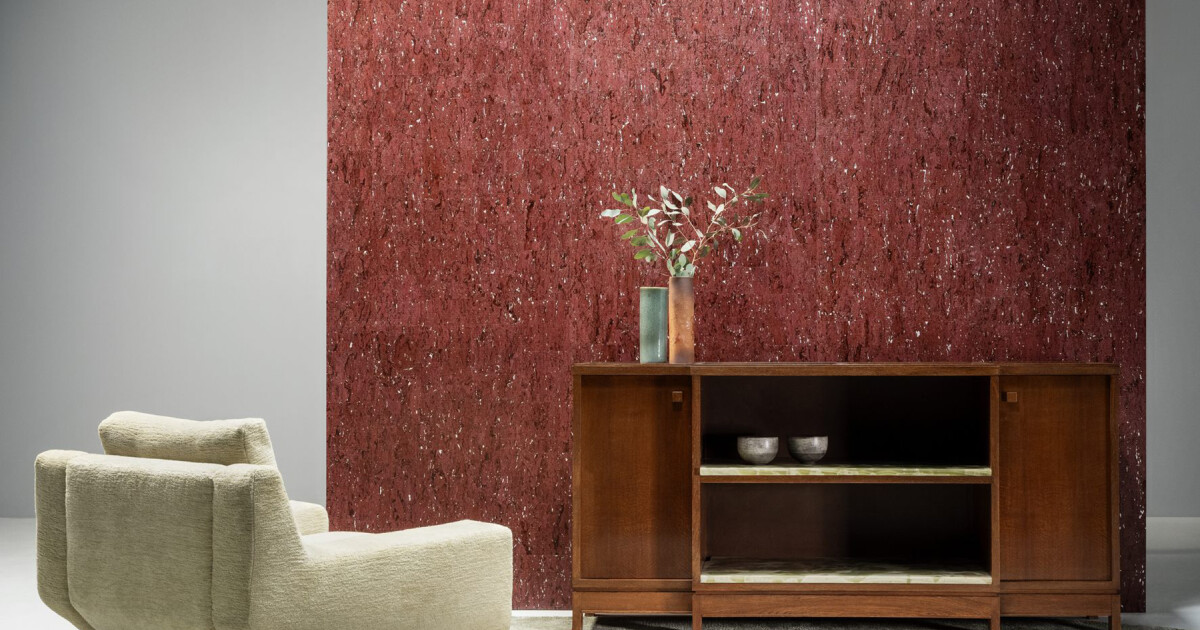 Arte Alentejo Cork — Burgundy wallpaper detail