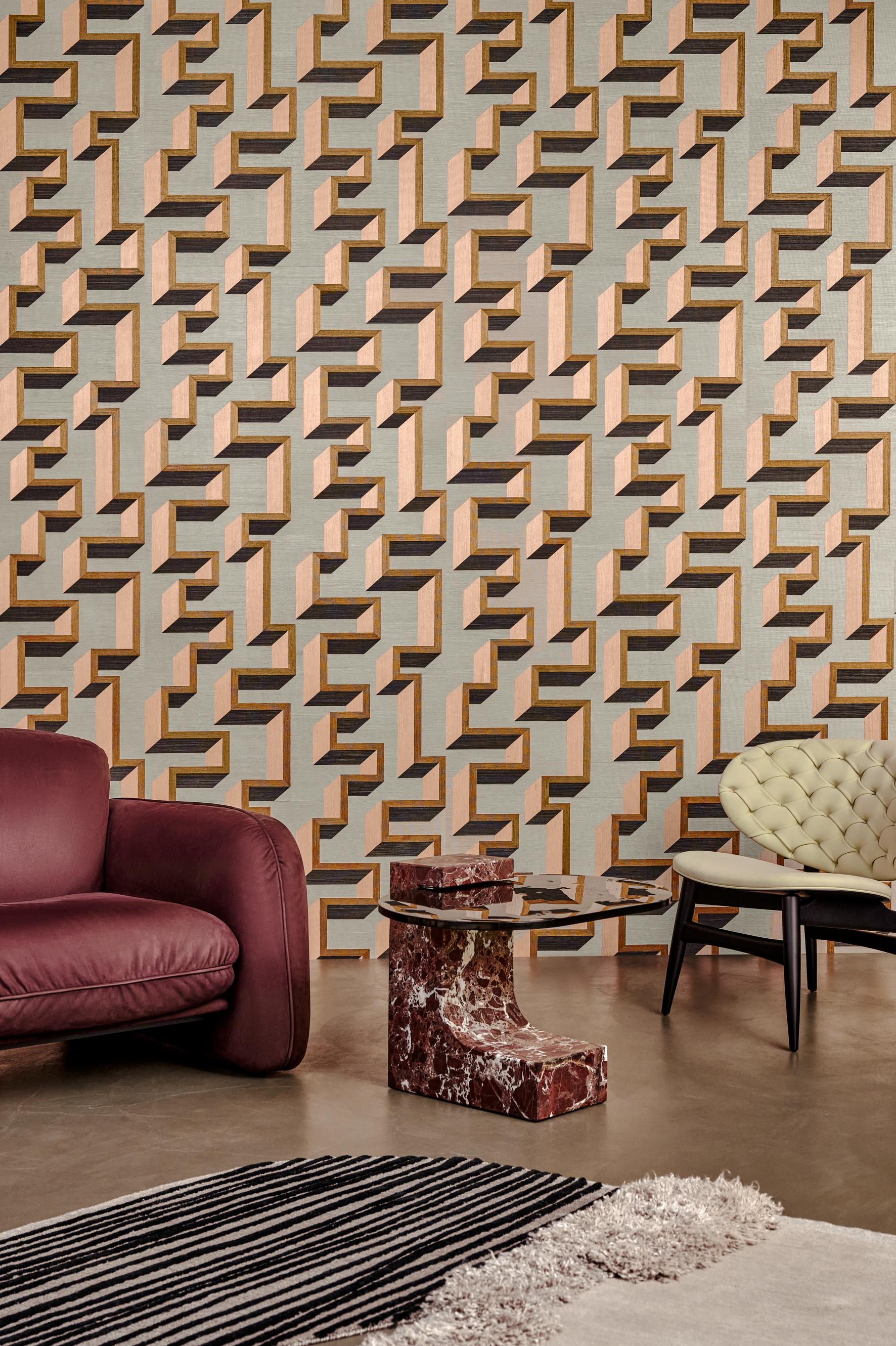 Arte Detour — Copper Pink wallpaper detail