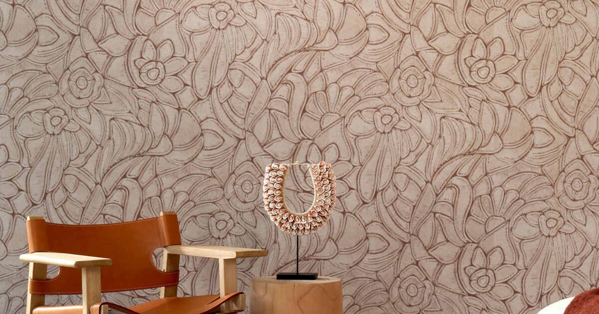 Arte Flore — Terracotta wallpaper detail