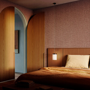 Arte Puna — Burgundy wallpaper detail