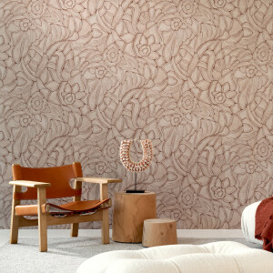 Arte Flore — Terracotta wallpaper detail