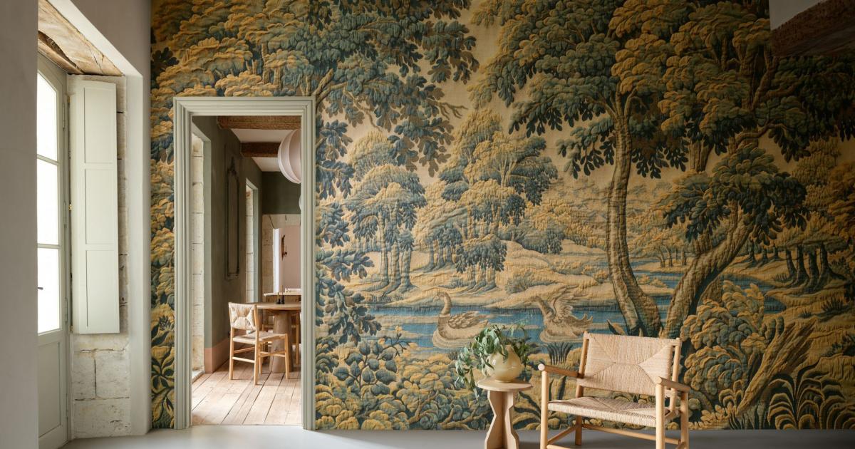Arte Bucolique — Forest Green wallpaper detail