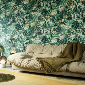Arte Tropicali — Lemony Green wallpaper detail