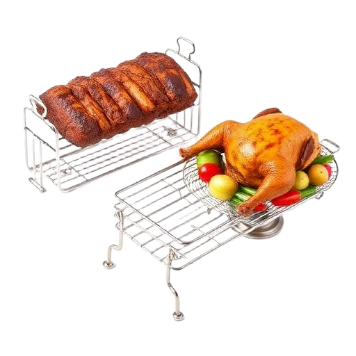 Rib racks, poultry roasters, veggie baskets